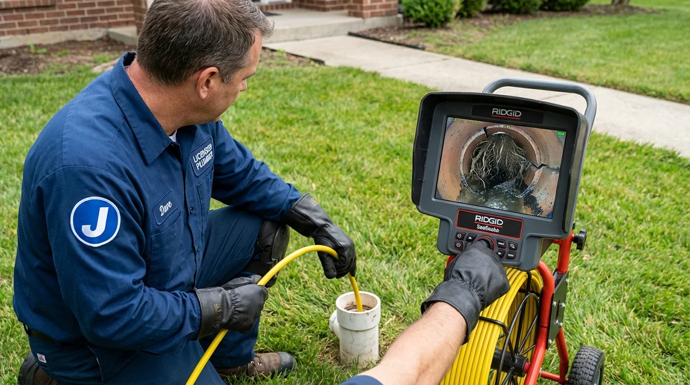 Sewer camera inspection being performed by Johns Plumbing LLC in Ambler
